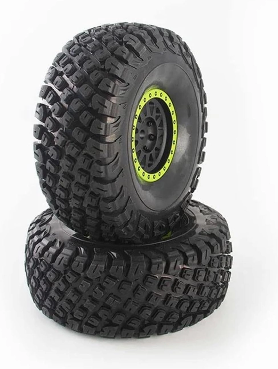 Rc Wheel Rim Tire for YK4073 1/7 Electric Off-Road Vehicle Accessory Tire Set 71174 7117 Remote-Controlled Model Car Tire 2PCS(Green)