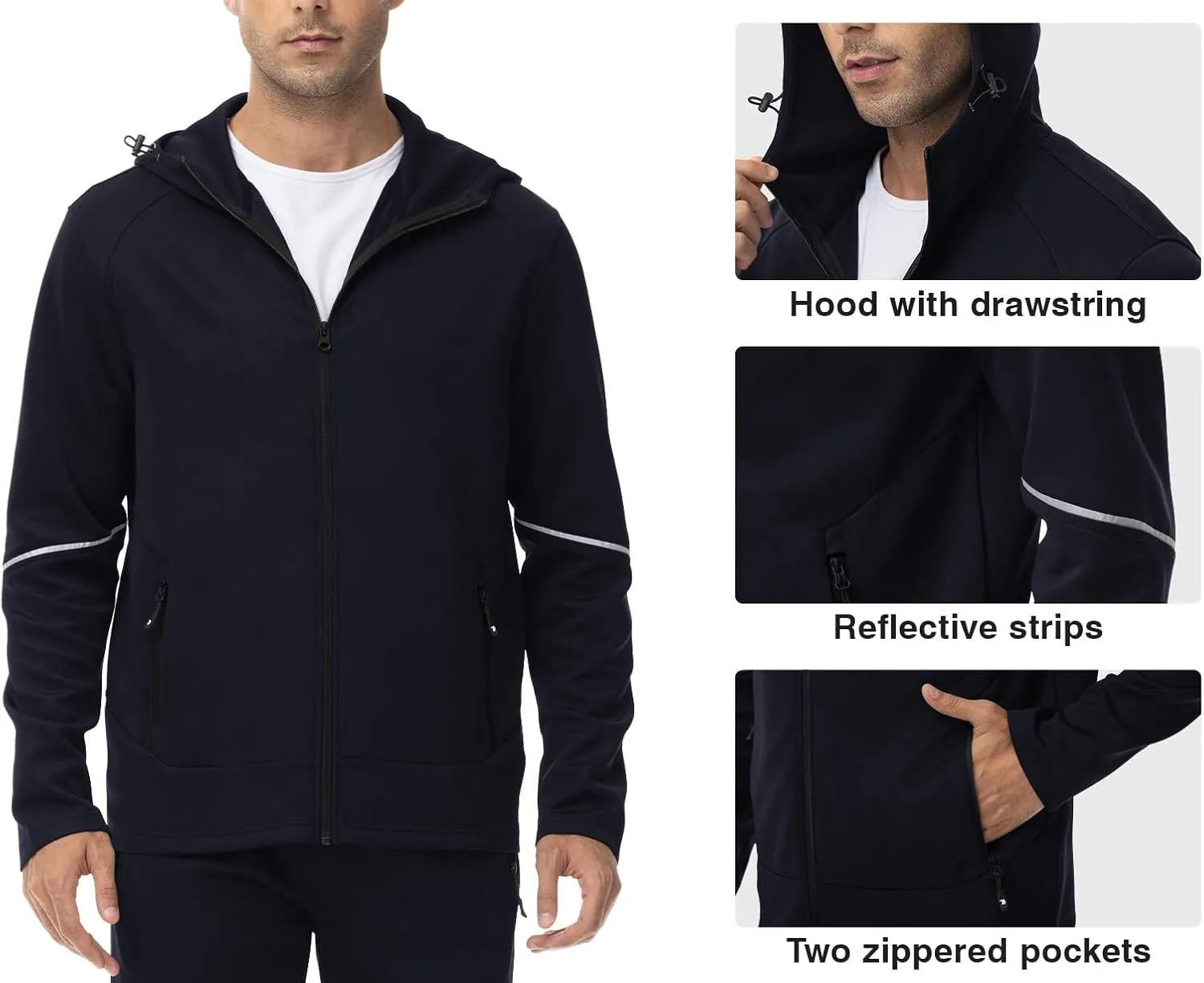 Rdruko Men's Track Suits 2 Piece Set Sweatsuits Jogging Workout Gym Warm Up Sportswear Suits with Hoodie