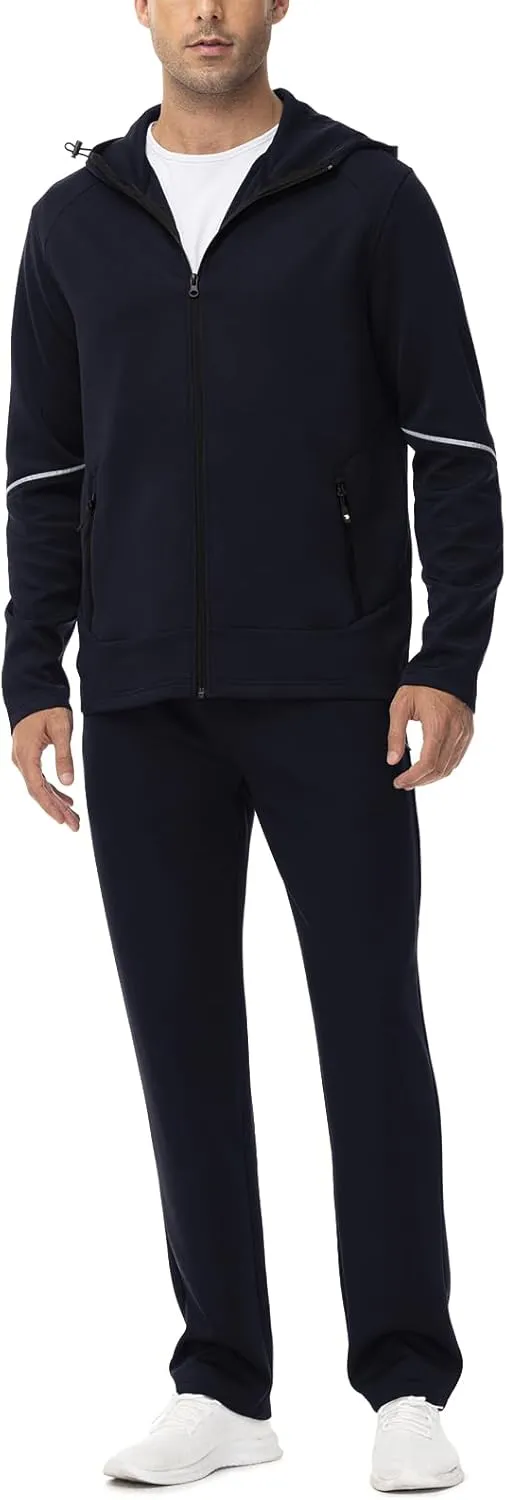 Rdruko Men's Track Suits 2 Piece Set Sweatsuits Jogging Workout Gym Warm Up Sportswear Suits with Hoodie