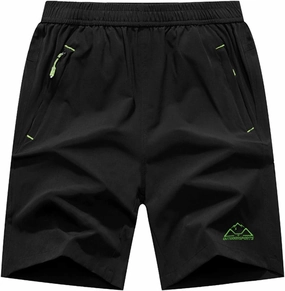 Rdruko Men's Quick Dry Hiking Shorts Lightweight Running Gym Outdoor Active Shorts with Zipper Pockets