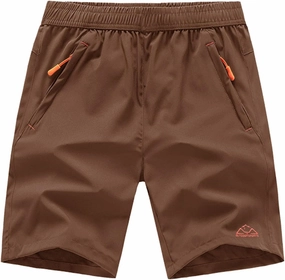 Rdruko Men's Quick Dry Hiking Shorts Lightweight Running Gym Outdoor Active Shorts with Zipper Pockets