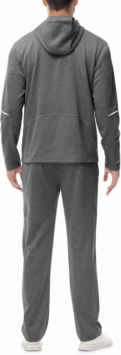 Rdruko Men's Track Suits 2 Piece Set Sweatsuits Jogging Workout Gym Warm Up Sportswear Suits with Hoodie