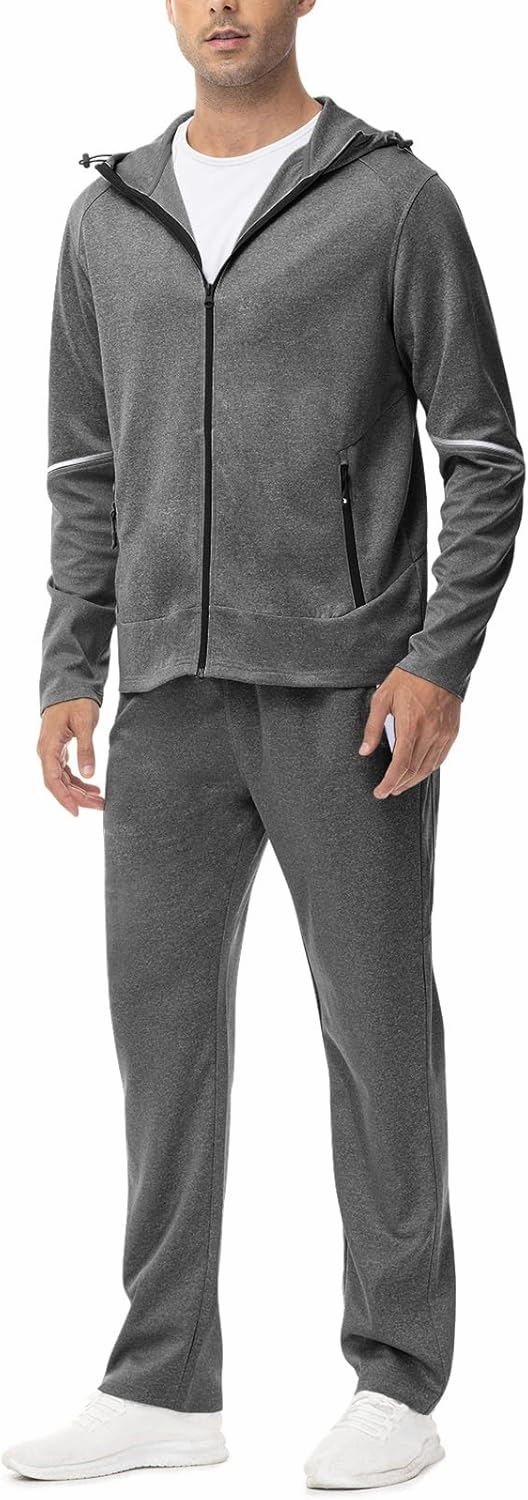 Rdruko Men's Track Suits 2 Piece Set Sweatsuits Jogging Workout Gym Warm Up Sportswear Suits with Hoodie