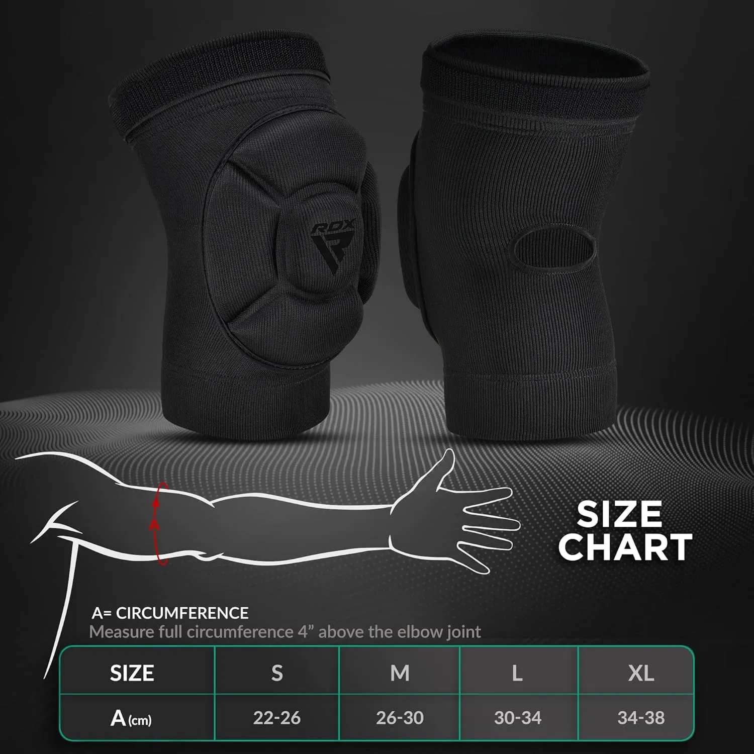 RDX Elbow Pads, Muay Thai MMA Kickboxing Sparring Elbow Guard, Martial Arts Striking Protection,Wrestling Basketball Adjustable MTB Volleyball Compression Padded Sleeve, Men Women