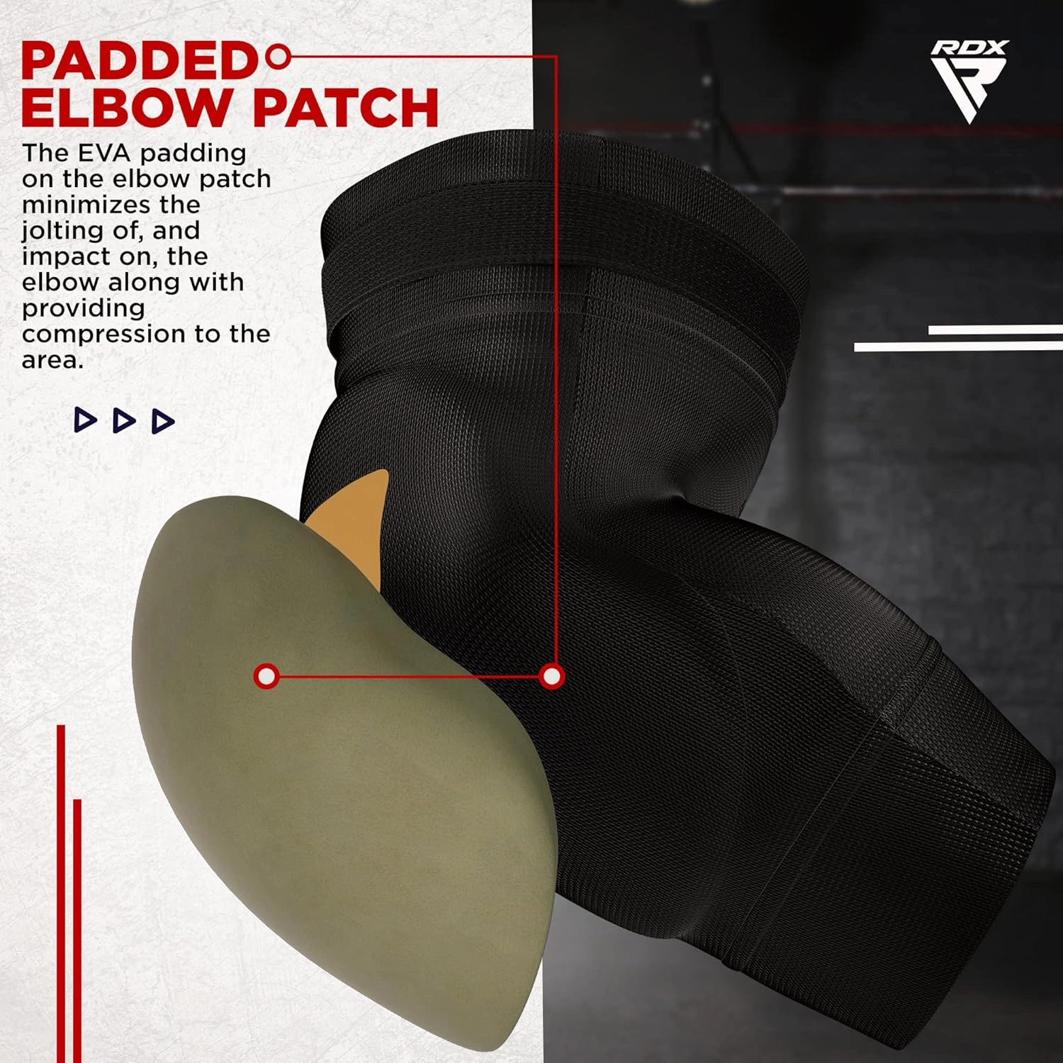 RDX Elbow Pads, Muay Thai MMA Kickboxing Sparring Elbow Guard, Martial Arts Striking Protection,Wrestling Basketball Adjustable MTB Volleyball Compression Padded Sleeve, Men Women