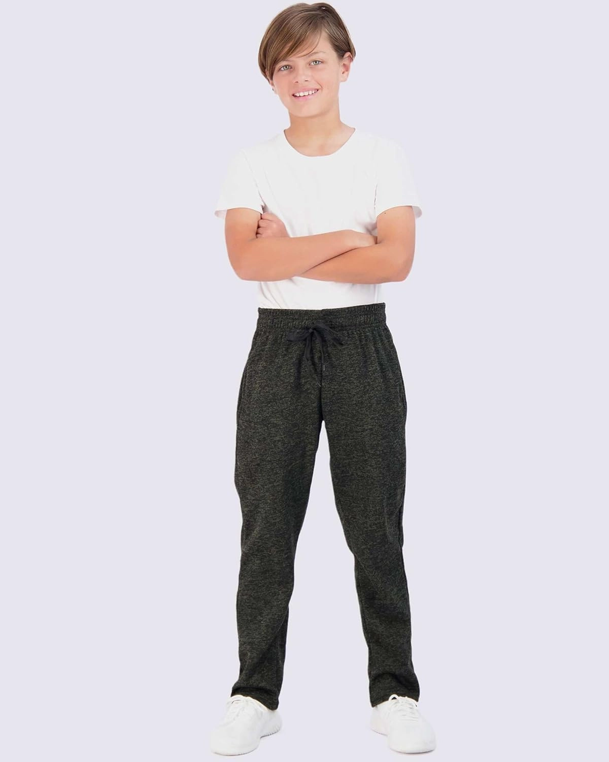 Real Essentials 3 Pack: Boys' Tech Fleece Open Bottom Sweatpants with Pockets