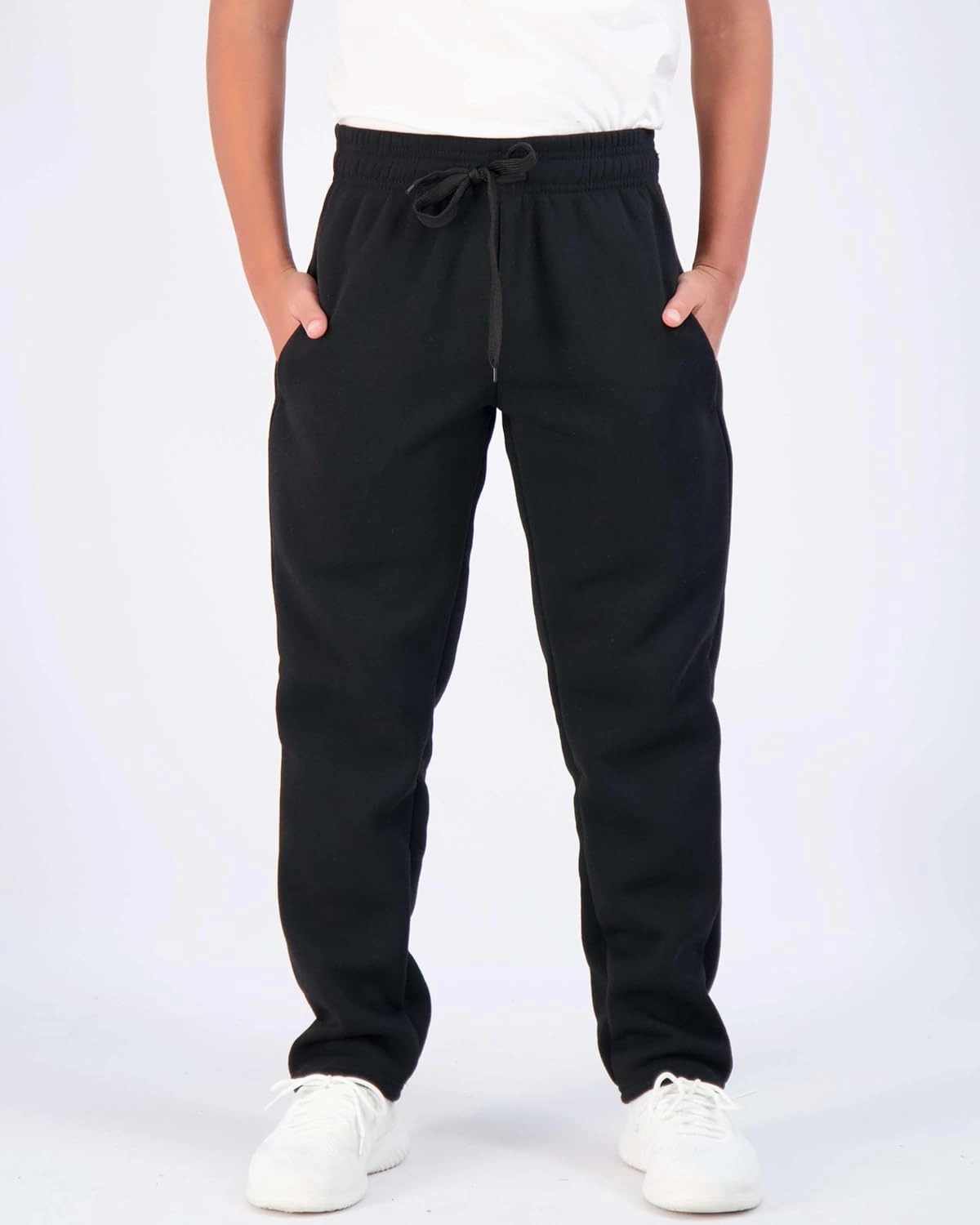 Real Essentials 3 Pack: Boys' Tech Fleece Open Bottom Sweatpants with Pockets
