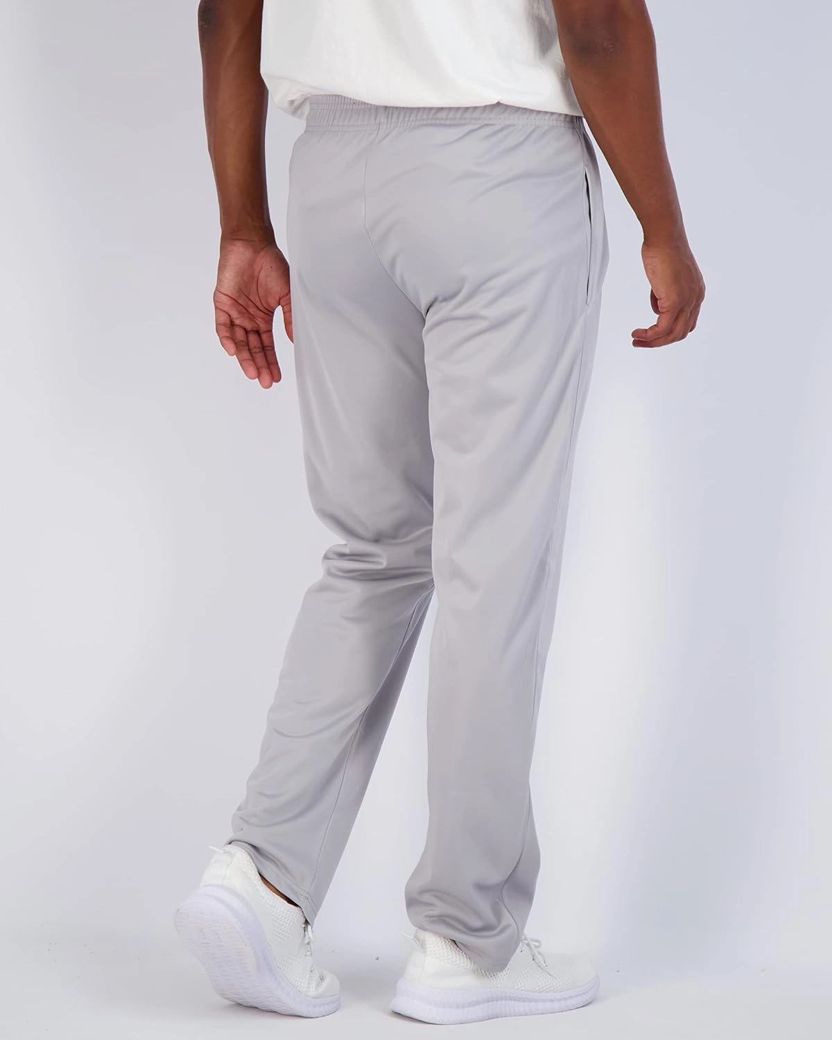 Real Essentials 3 Pack: Men's Active Athletic Casual Tricot Open Bottom Sweatpants with Pockets (Available in Big & Tall)