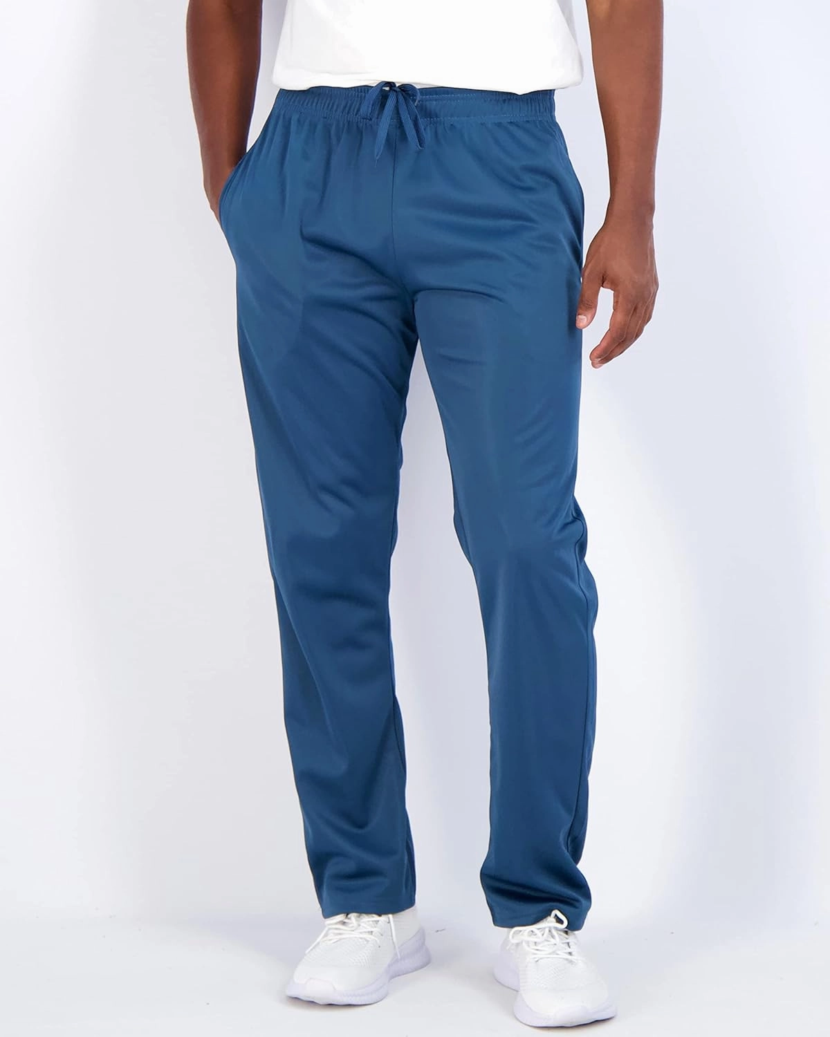 Real Essentials 3 Pack: Men's Active Athletic Casual Tricot Open Bottom Sweatpants with Pockets (Available in Big & Tall)