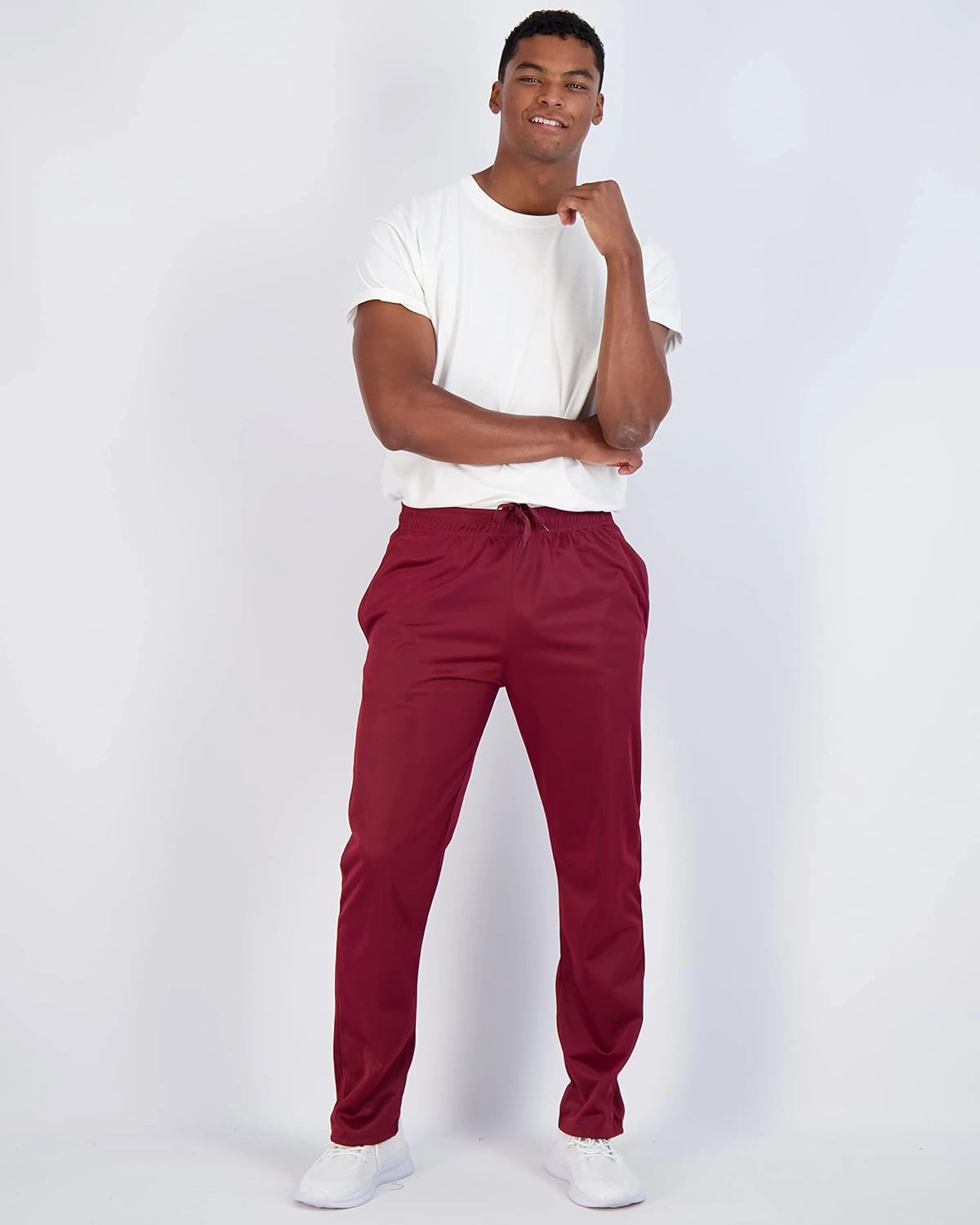Real Essentials 3 Pack: Men's Active Athletic Casual Tricot Open Bottom Sweatpants with Pockets (Available in Big & Tall)