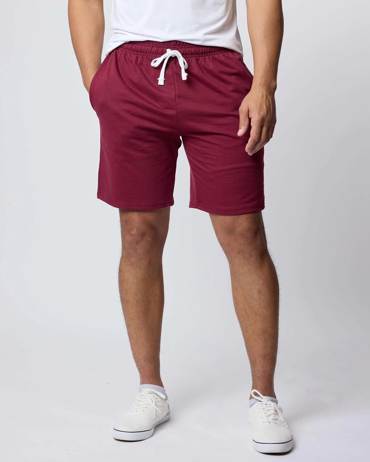 Real Essentials 3 Pack: Men's Cotton 9" French Terry Casual Lounge Sweat Shorts with Pockets (Available in Big & Tall)