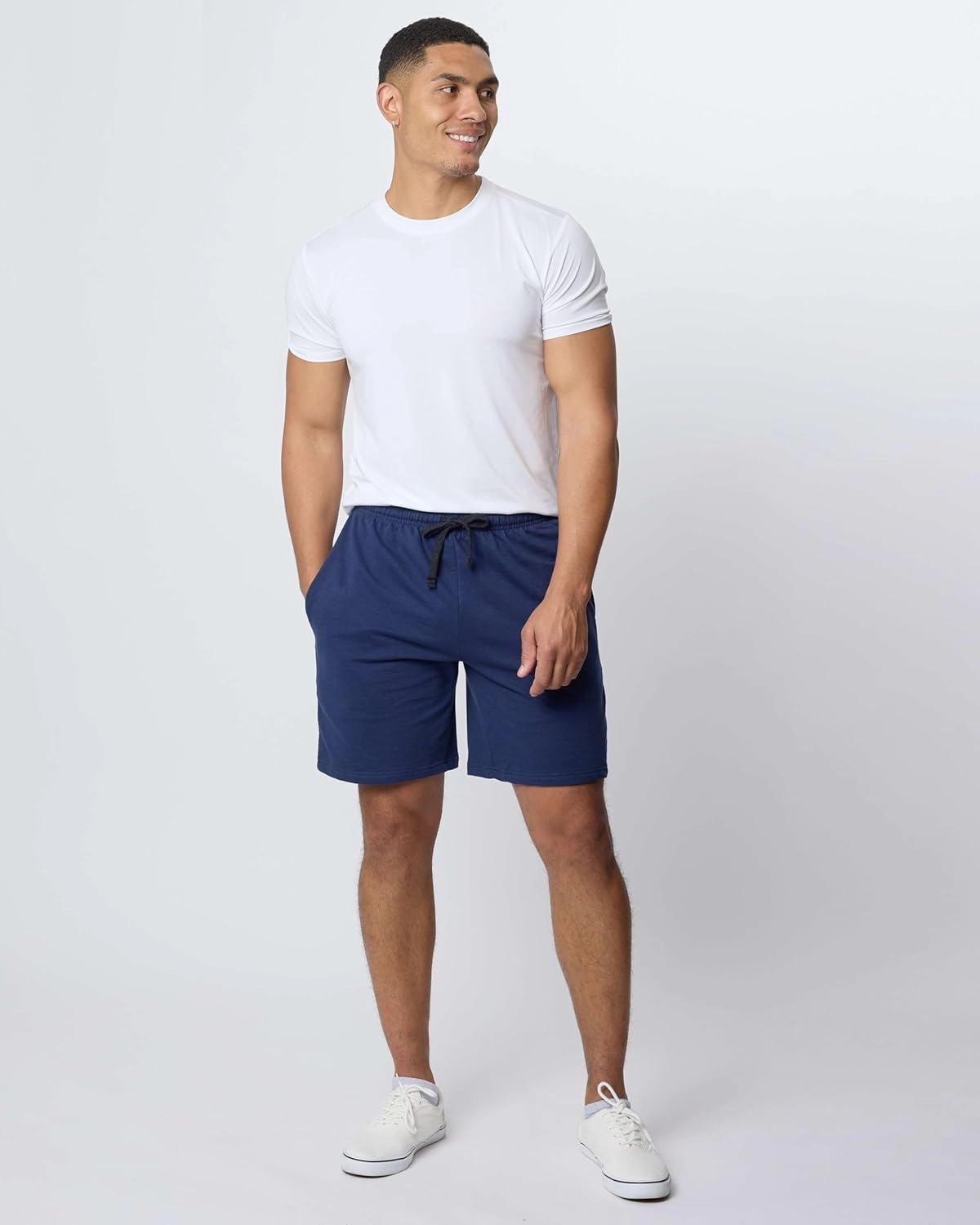 Real Essentials 3 Pack: Men's Cotton 9" French Terry Casual Lounge Sweat Shorts with Pockets (Available in Big & Tall)