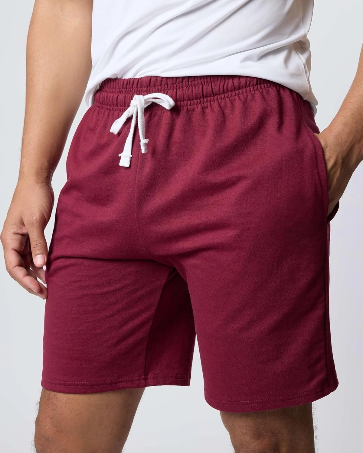 Real Essentials 3 Pack: Men's Cotton 9" French Terry Casual Lounge Sweat Shorts with Pockets (Available in Big & Tall)
