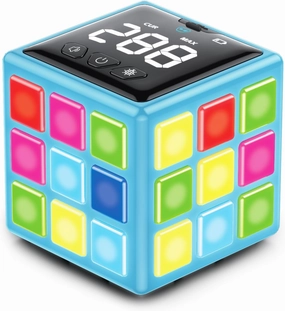 Rechargeable Game Cube, 15-in-1 Fun Brain Memory & Speed Games for Kids, Christmas Birthday Gifts for Boys Girls Ages 6-12  Years Old, Cool Toys for Kids Teens with Score Screen (Blue)