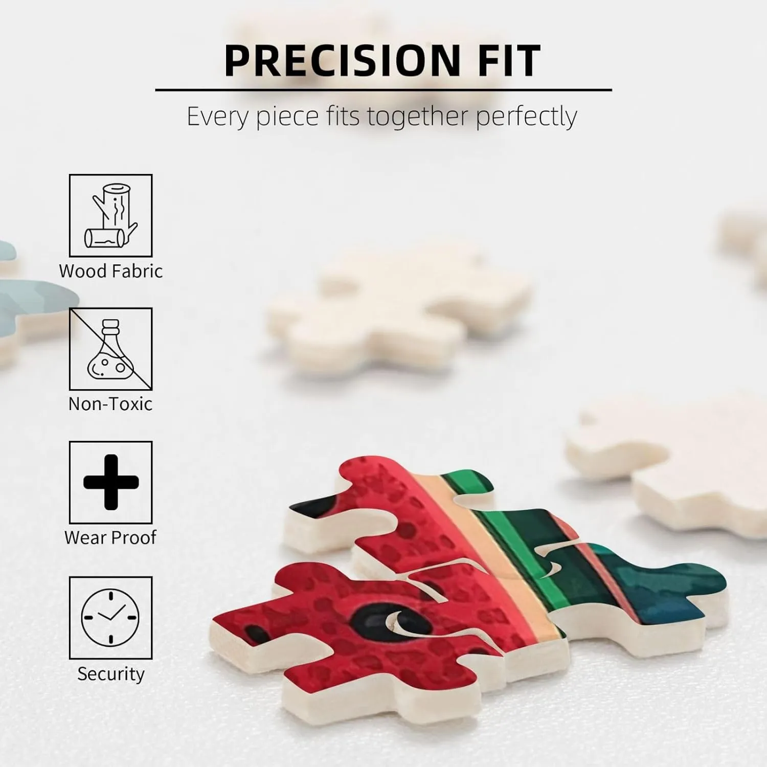 Red Watermelon Puzzles 500 Pieces Personalized Jigsaw Puzzles with Storage Bag Photos Puzzle for Photos Challenging Picture Puzzle for Family Home Decor Jigsaw (15" x 10.2")