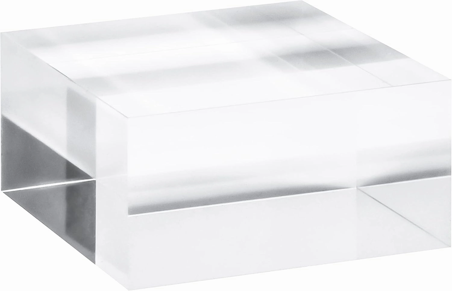 Red Co. Crystal Clear Polished Solid Acrylic Cube Jewelry Display Stand Pedestal Riser, 2” x 4” x 4”