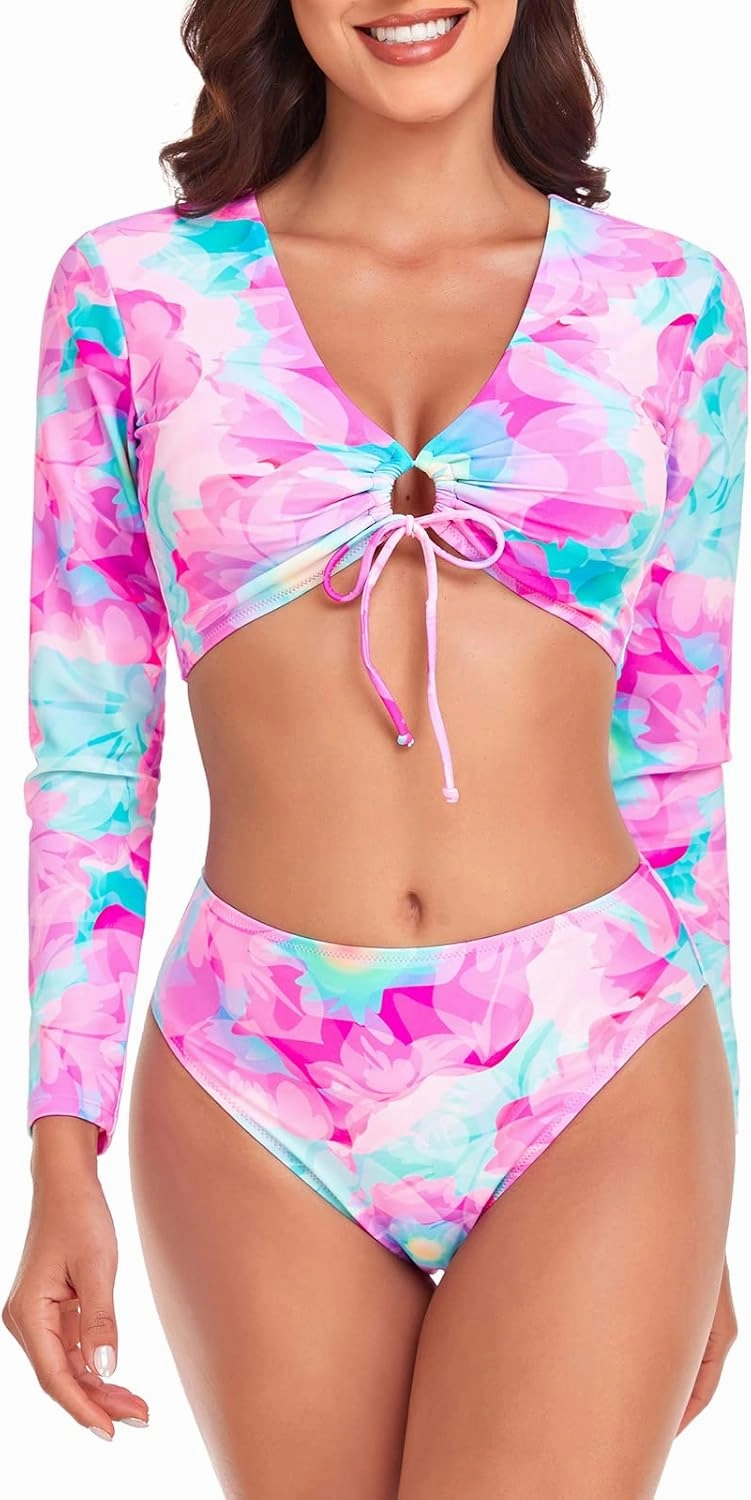 RELLECIGA Women's Long Sleeve Crop Set