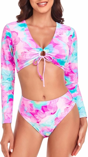 RELLECIGA Women's Long Sleeve Crop Set
