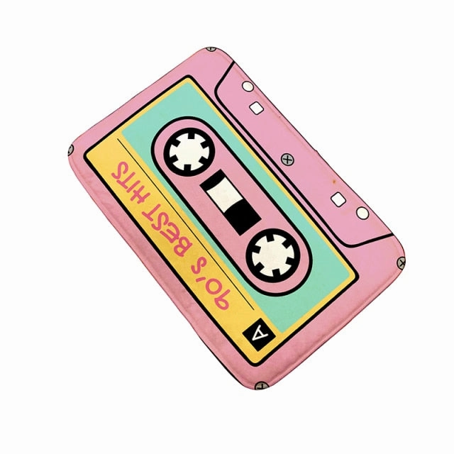 Retro Cassette Music Tape Floor Mat Multiple Choice Funny Entrance Door Mat Living Room Kitchen Non-Slip Carpet Bathroom Doormat