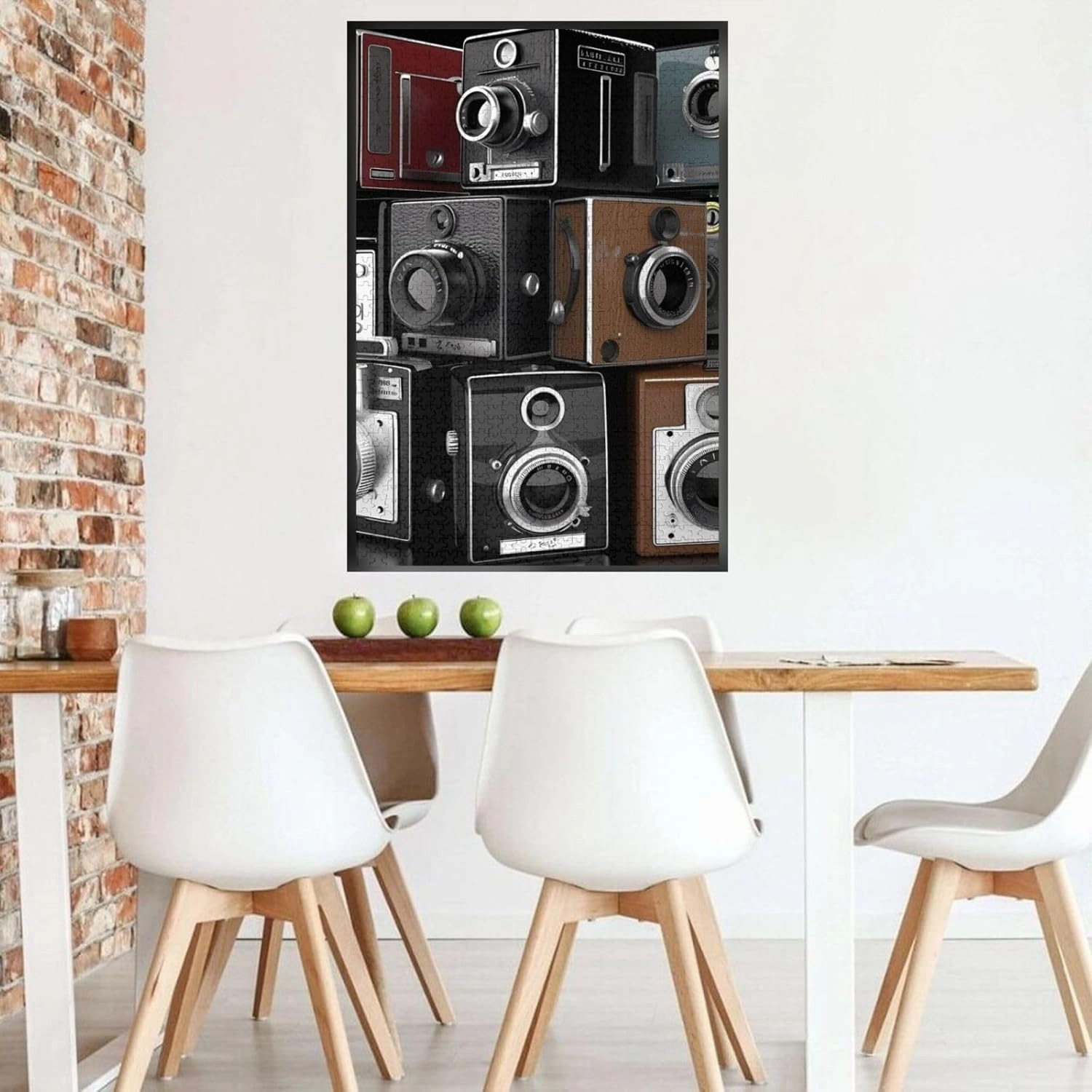 Retro Cool Camera Collection Puzzles 1000 Pieces Personalized Jigsaw Puzzles for Adults Personalized Picture with Storage Bag Puzzle Wooden Photos Puzzle for Family Home Decor (19.7" x 29.5")