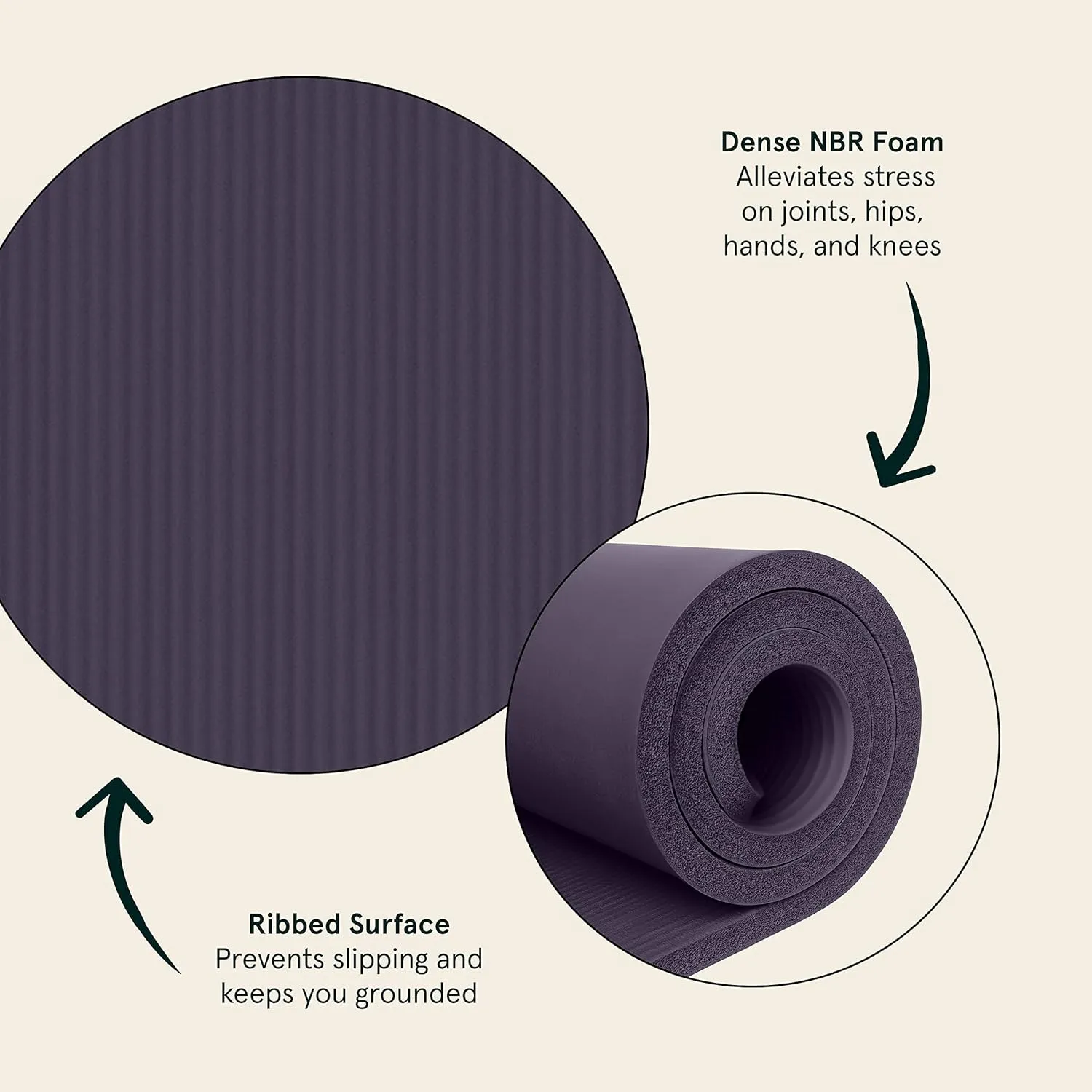 Retrospec Solana Yoga Mat 1" Thick With Nylon Carry Strap for Men & Women - Non Slip Exercise Mat for Home Yoga, Pilates, Stretching, Floor & Fitness Workouts