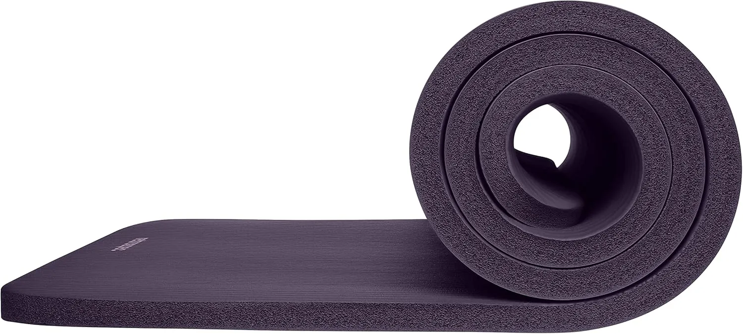 Retrospec Solana Yoga Mat 1" Thick With Nylon Carry Strap for Men & Women - Non Slip Exercise Mat for Home Yoga, Pilates, Stretching, Floor & Fitness Workouts