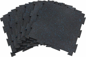 RevTime 6pcs Premium Puzzle Rubber Floor Tile 20"x20"x3/8", 10 mm Thick SBR & EPDM Rubber for Home Gym Floor, Fitness Floor, Exercise Equipment Mats and Garage Floors (17 sq.ft)