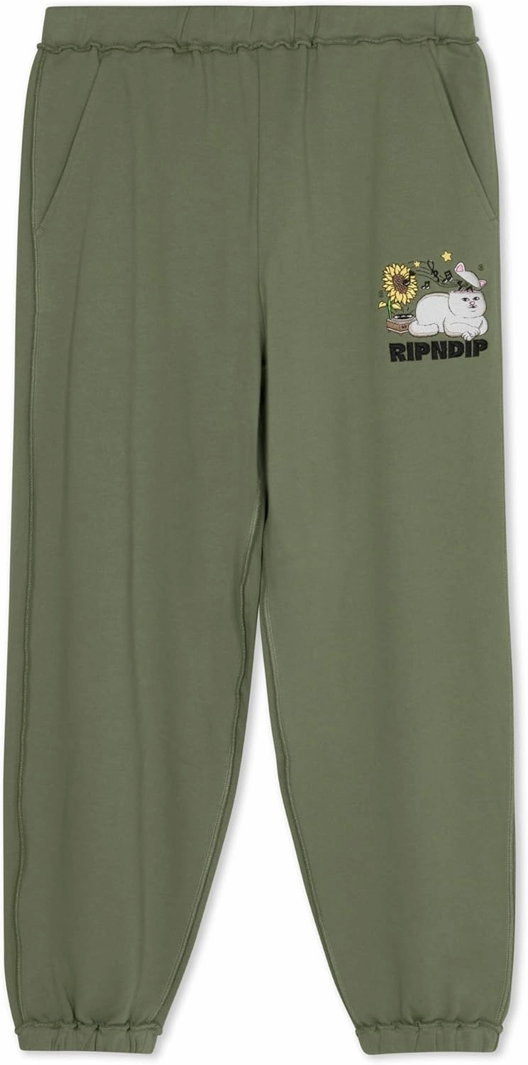 RIPNDIP Sage No Music No Life Sweatpants – Cozy Streetwear with Lord Nerm Vibes