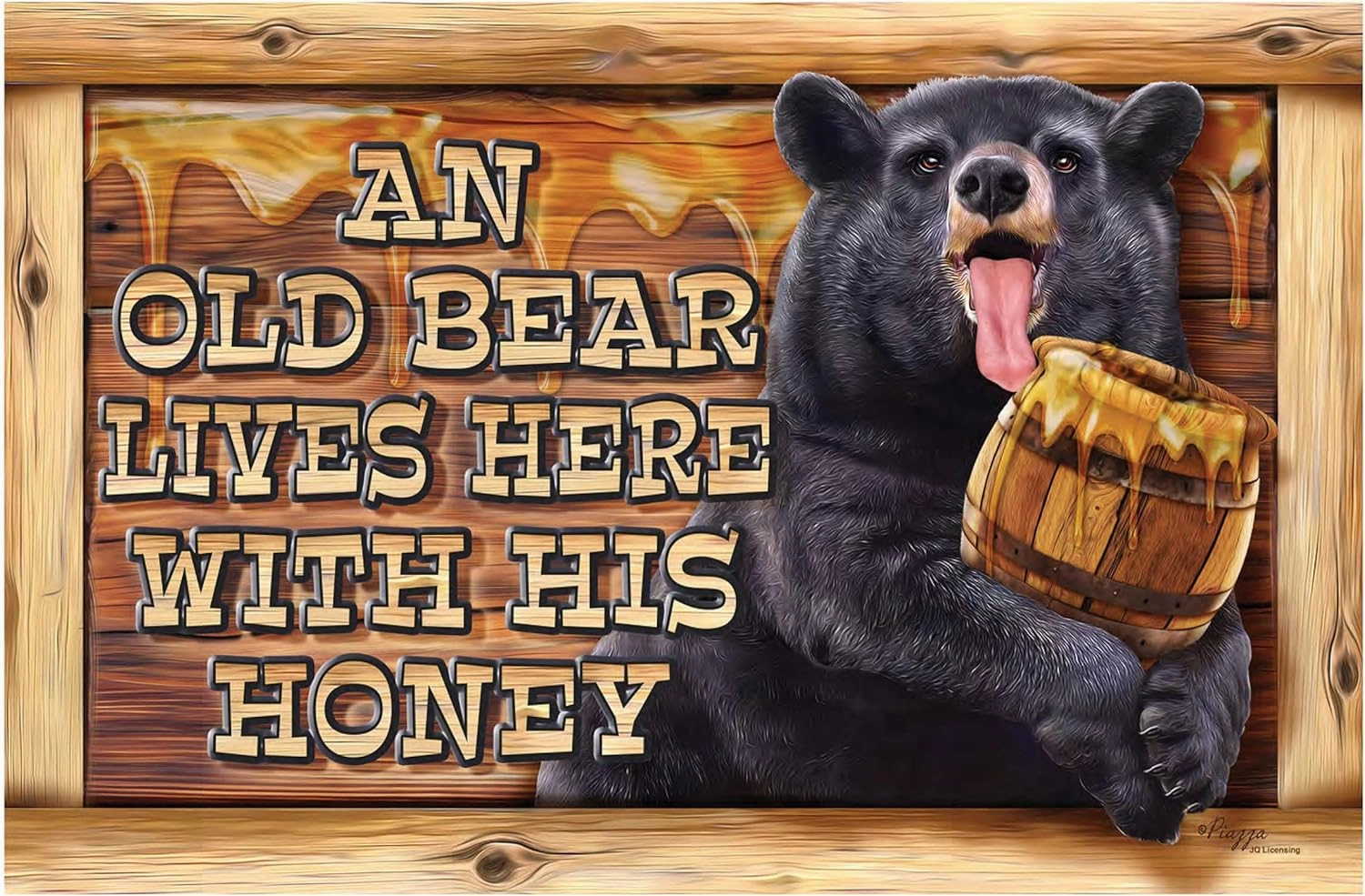 Rivers Edge Products Rubber Door Mat, 26" x 17" Anti-Slip Indoor or Outdoor Rug, All Weather Welcome Mat for Front Door, House Entryway, Patio, or Garage, A Grumpy Old Bear Lives Here