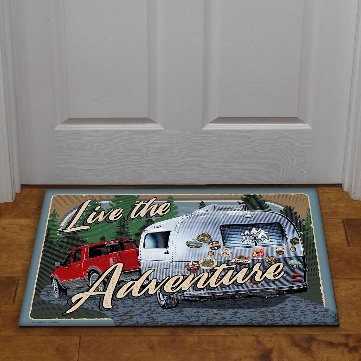 Rivers Edge Products Rubber Door Mat, 26" x 17" Anti-Slip Indoor or Outdoor Rug, All Weather Welcome Mat for Front Door, House Entryway, Patio, or Garage, Live Adventure