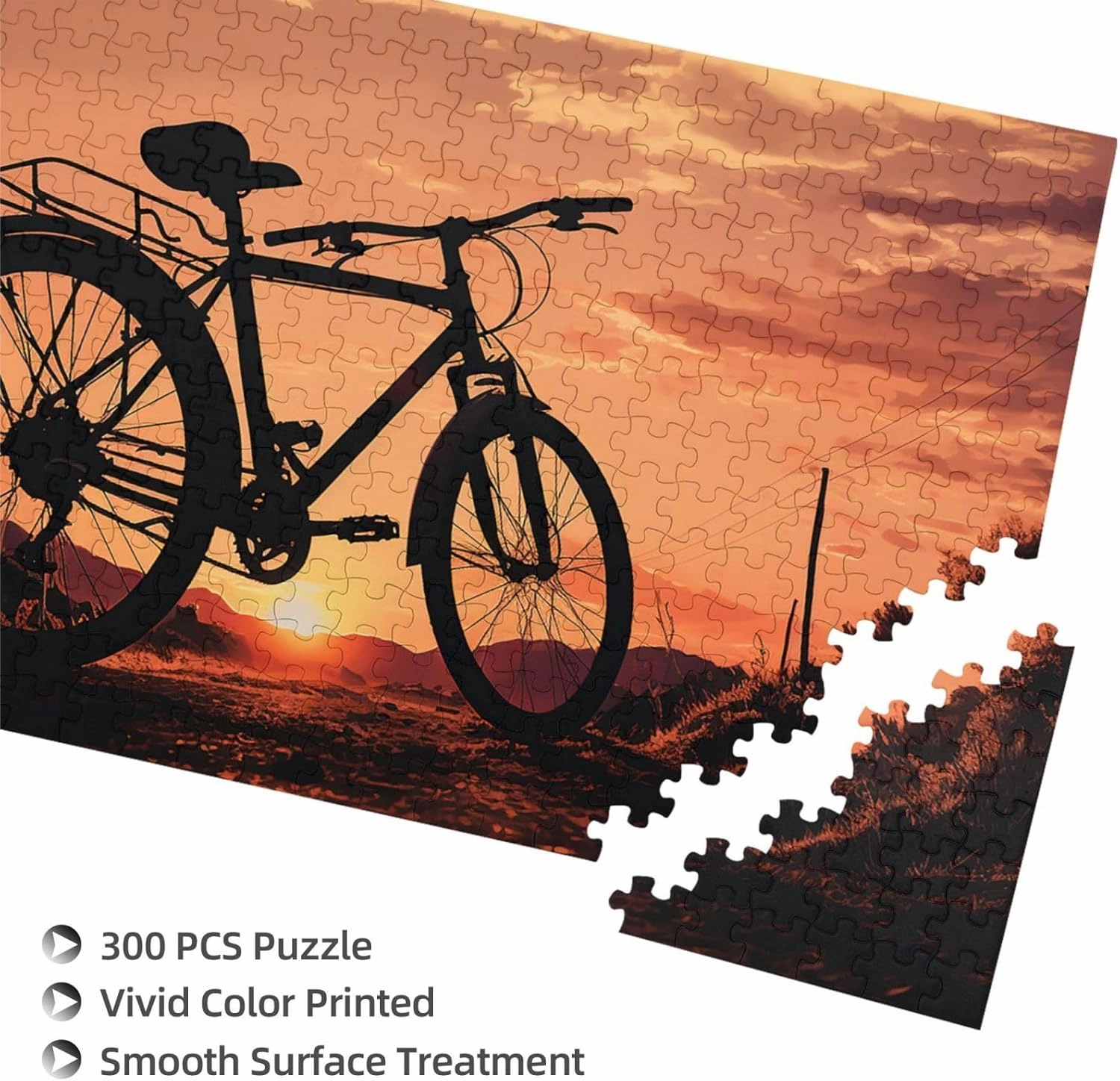 Road Bicycle Puzzles 500 Pieces Personalized Jigsaw Puzzles with Storage Bag Photos Puzzle for Photos Challenging Picture Puzzle for Family Home Decor Jigsaw (15" x 10.2")