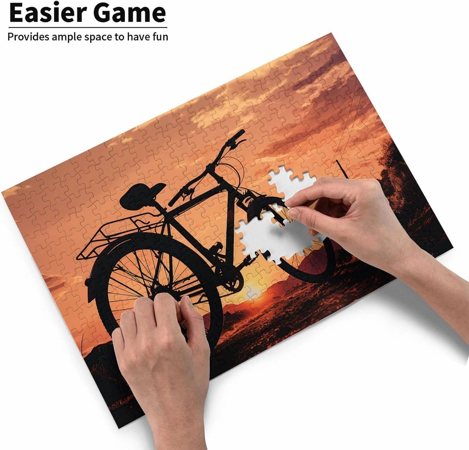 Road Bicycle Puzzles 500 Pieces Personalized Jigsaw Puzzles with Storage Bag Photos Puzzle for Photos Challenging Picture Puzzle for Family Home Decor Jigsaw (15" x 10.2")