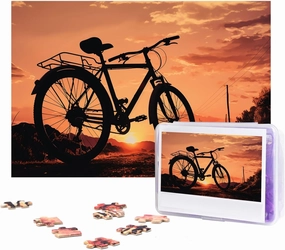 Road Bicycle Puzzles 500 Pieces Personalized Jigsaw Puzzles with Storage Bag Photos Puzzle for Photos Challenging Picture Puzzle for Family Home Decor Jigsaw (15" x 10.2")