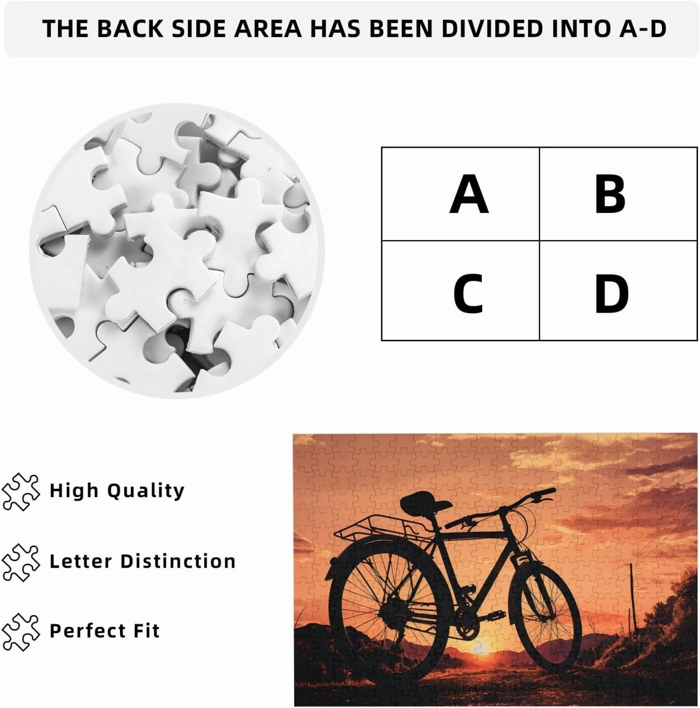 Road Bicycle Puzzles 500 Pieces Personalized Jigsaw Puzzles with Storage Bag Photos Puzzle for Photos Challenging Picture Puzzle for Family Home Decor Jigsaw (15" x 10.2")