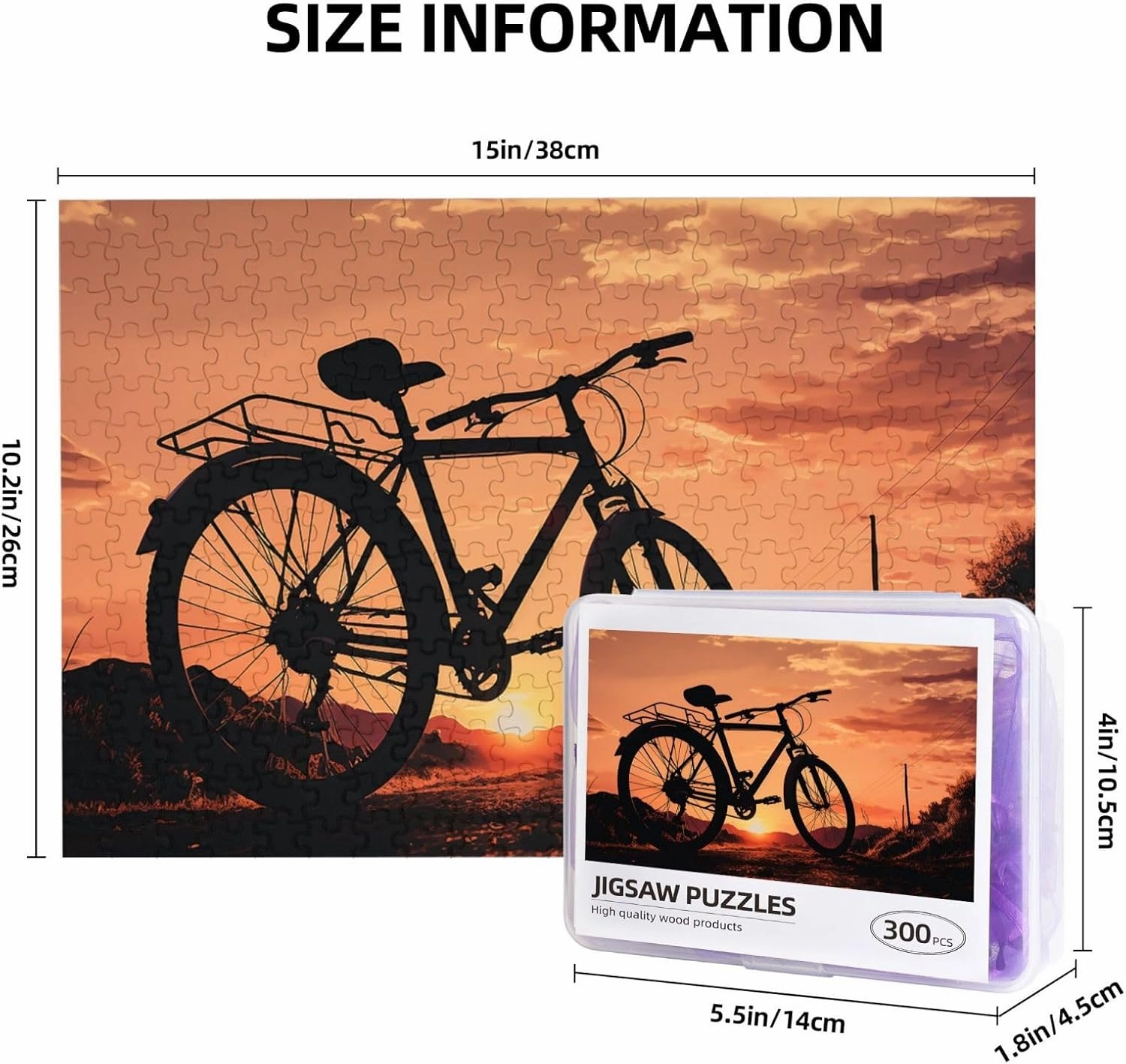 Road Bicycle Puzzles 500 Pieces Personalized Jigsaw Puzzles with Storage Bag Photos Puzzle for Photos Challenging Picture Puzzle for Family Home Decor Jigsaw (15" x 10.2")