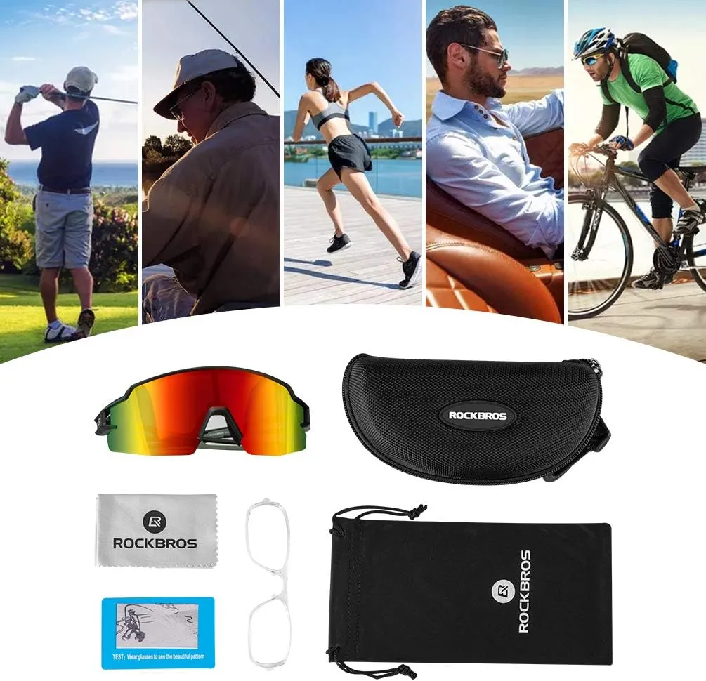 ROCKBROS Polarized Sunglasses for Men Women UV Protection Cycling Sunglasses Sport Glasses