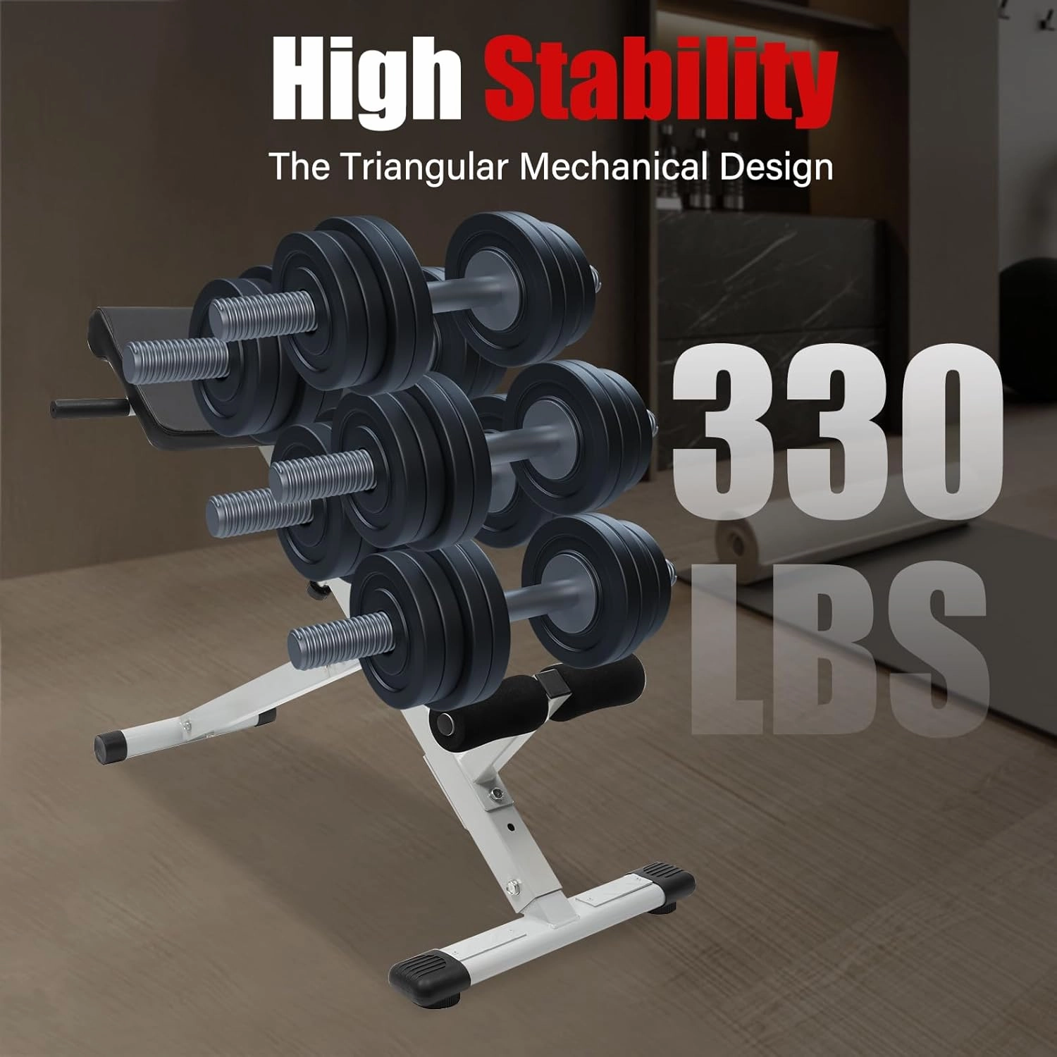 Roman Chair Back Extension Machine Foldable 5 Position Sit up Multi-Functional Hyperextension Back Strength Exercise Bench 330 lbs for Home Workout Gym Fitness Equipment