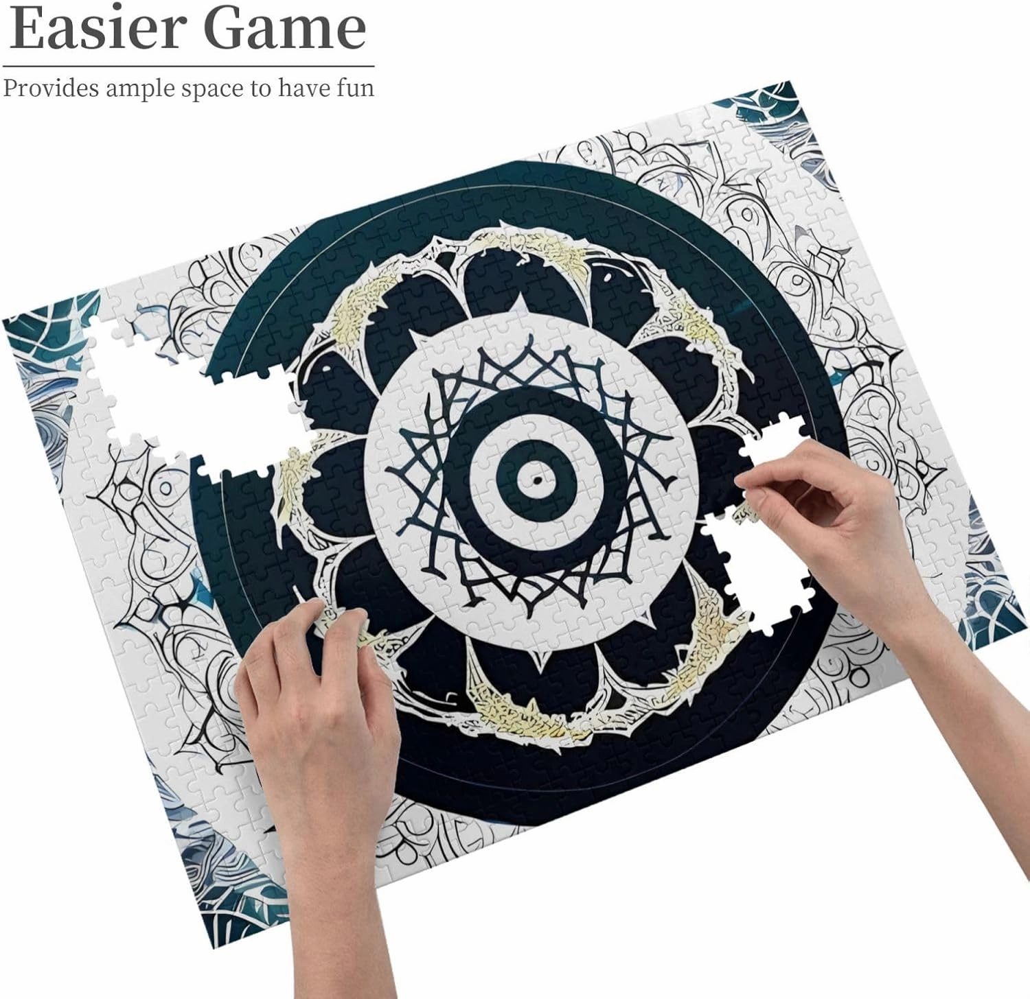 Round Totem Puzzles 500 Pieces Personalized Jigsaw Puzzles for Adults Personalized Picture with Storage Bag Puzzle Wooden Photos Puzzle for Family Home Decor (20.4" x 15")