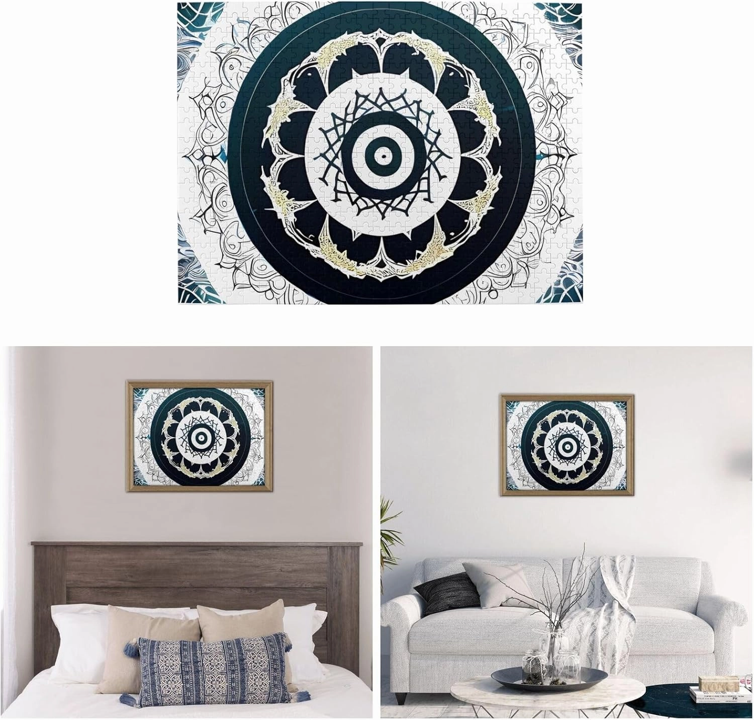 Round Totem Puzzles 500 Pieces Personalized Jigsaw Puzzles for Adults Personalized Picture with Storage Bag Puzzle Wooden Photos Puzzle for Family Home Decor (20.4" x 15")