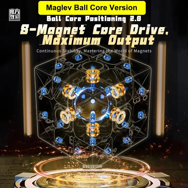 RS3M V5 Magnetic Magic Cube 3x3 - Professional Speed Cube with Maglev Ball Core