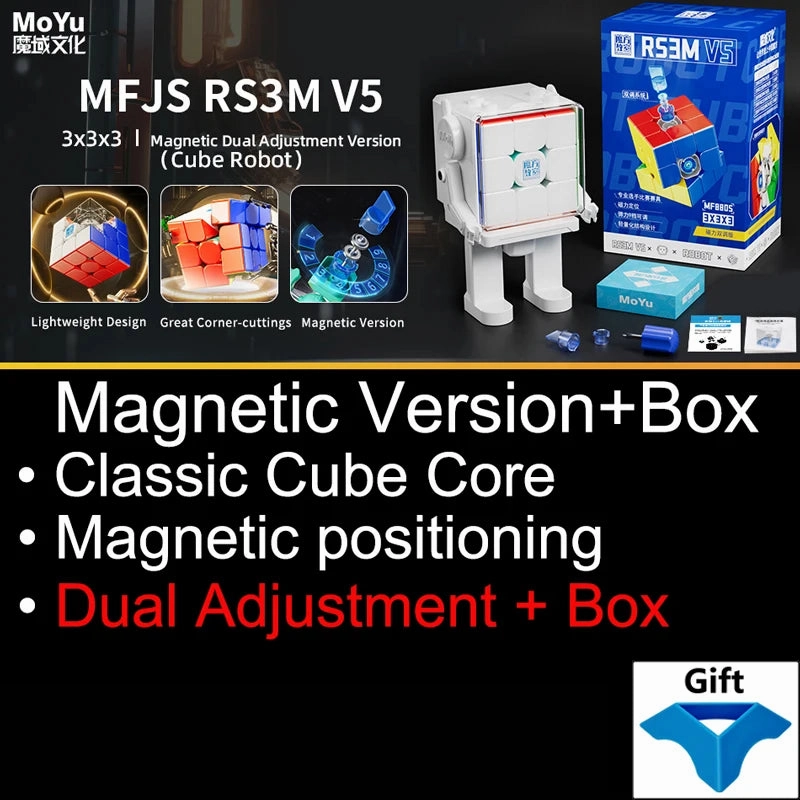 RS3M V5 Magnetic Magic Cube 3x3 - Professional Speed Cube with Maglev Ball Core