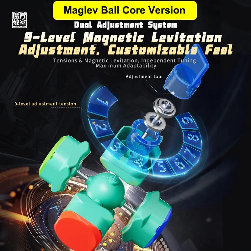 RS3M V5 Magnetic Magic Cube 3x3 - Professional Speed Cube with Maglev Ball Core
