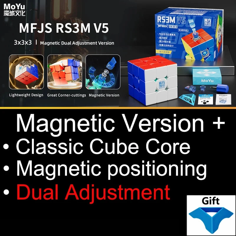 RS3M V5 Magnetic Magic Cube 3x3 - Professional Speed Cube with Maglev Ball Core