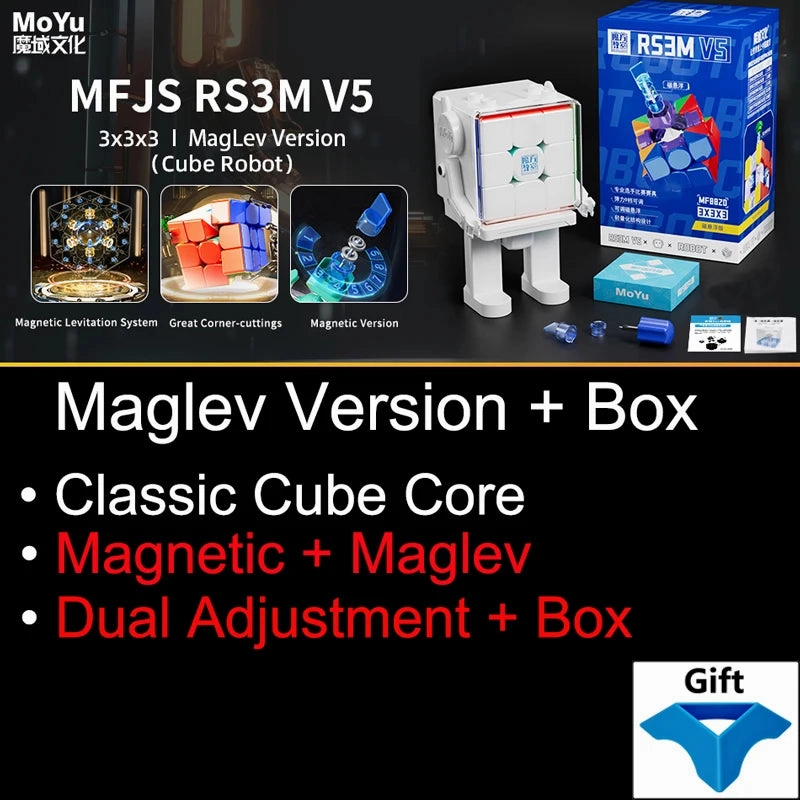 RS3M V5 Magnetic Magic Cube 3x3 - Professional Speed Cube with Maglev Ball Core