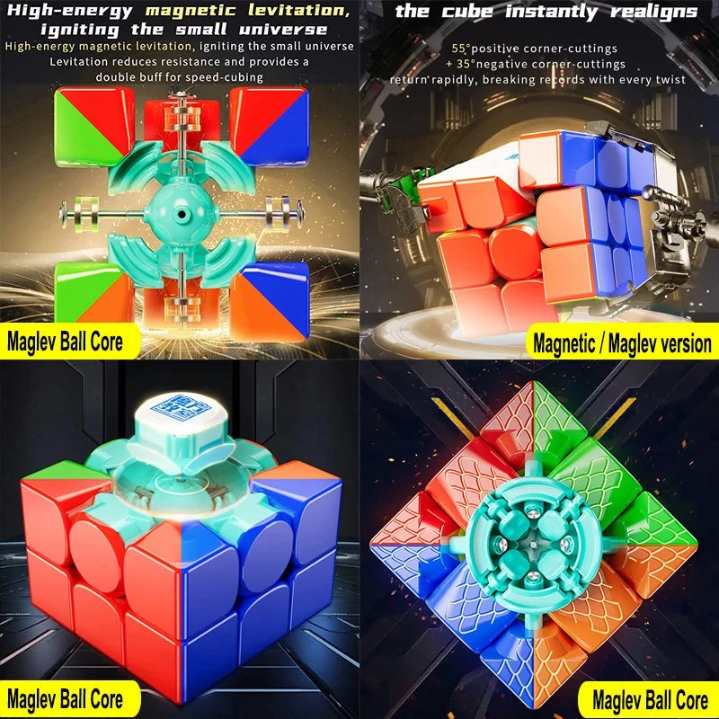 RS3M V5 Magnetic Magic Cube 3x3 - Professional Speed Cube with Maglev Ball Core