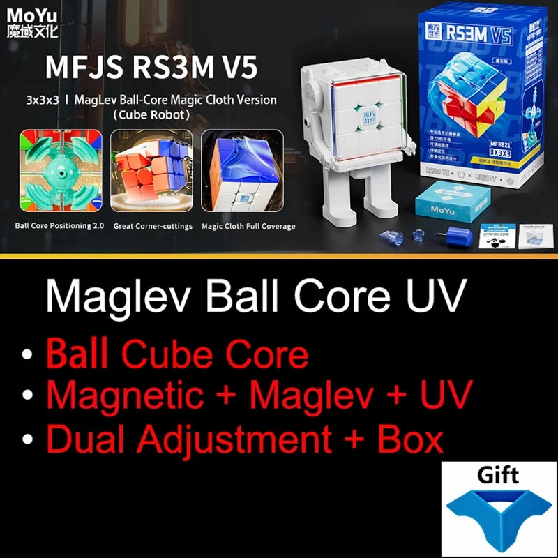 RS3M V5 Magnetic Magic Cube 3x3 - Professional Speed Cube with Maglev Ball Core