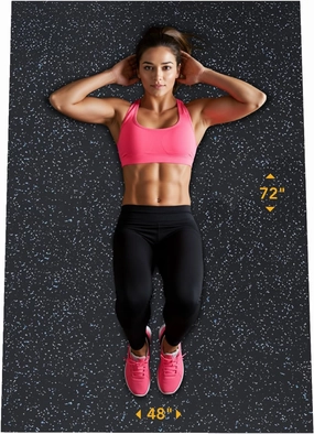 Rubber King Multi-Purpose Exercise Mat - 100% Recycled Thick Rubber Mat for Home Gym Flooring, Non-Slip, Low-Odor Durable Workout Mat for Indoor/Outdoor, Shoe-Friendly