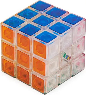 Rubik’s Cube, Crystal Cube, Transparent 3x3 Cube Color-Matching Puzzle Game, Twisting Fidget Toy, Challenging Brain Teaser & Sensory Puzzle for Adults, Teens, & Kids, for Ages 8 & Up