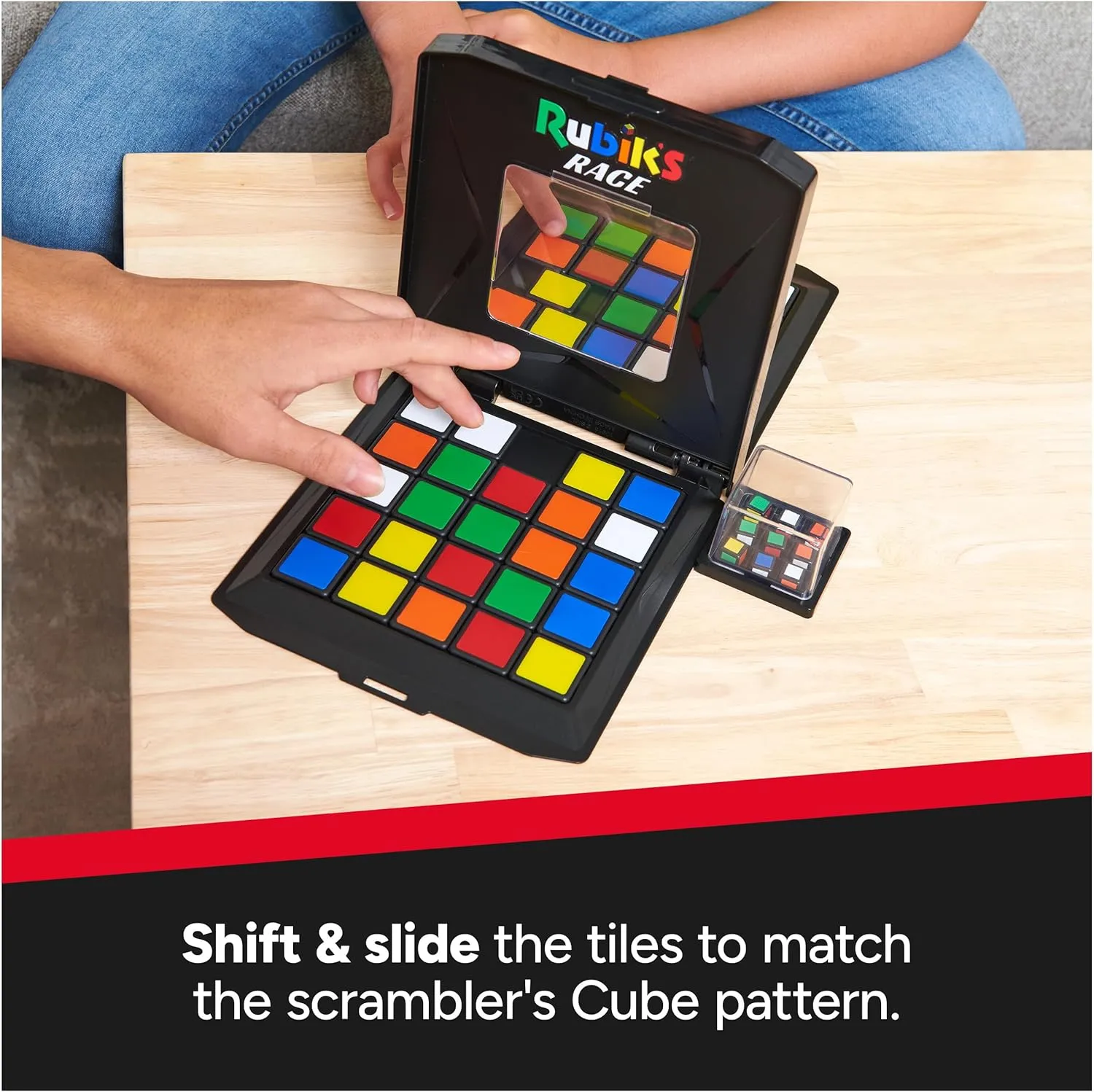 Rubik’s Cube, Rubik's Race Ace Edition, Classic Fast-Paced Puzzle Strategy Sequence Board Game, 2 Players, for Ages 7 & Up