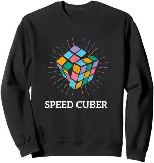 Rubiks Cube Speed Cuber 80's Vintage 3x3 Cube Game Puzzle Sweatshirt